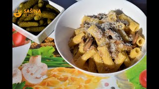 Tjestenina sa kupusom i šampinjonima Sweet Cabbage pasta with champignons  Sašina kuhinja [upl. by Ahsiea]