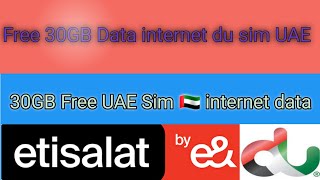 30GB Free offers du Etisalat internet data free 100GB 30gb infomisk6093 [upl. by Whorton]