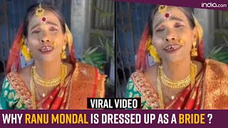 Ranu Mondal Dressed as a Bride Sings Kacha Badam Song  Watch Video [upl. by Moffat858]