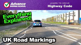 Understanding UK Road Markings  Learn to drive Highway Code [upl. by Ahkihs]