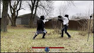 Arming Sword amp Concealed Dagger vs Saber amp Buckler  Left Handed HEMA  Steel Sword Fighting [upl. by Fein]