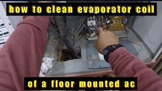 HOW TO CLEAN EVAPORATOR COIL OF A FLOOR MOUNTED AC [upl. by Swan]