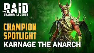 RAID Shadow Legends  Champion Spotlight  Karnage the Anarch [upl. by Griffy364]