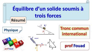 équilibre dun solide soumis à trois forces tronc commun [upl. by Layla]