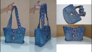 DIY Bolso vaquero con bies  Reciclado [upl. by Dory]