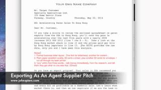 Exporting As An Agent Supplier Pitch [upl. by Limaa396]