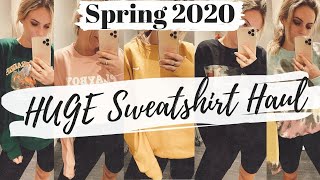 Huge Sweatshirt amp Hoodie Haul  Spring Jumpers Try On 2020  JESSICA CHELSEA [upl. by Tammie]