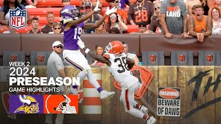 Minnesota Vikings vs Cleveland Browns  2024 Preseason Week 2 Game Highlights [upl. by Atimed]