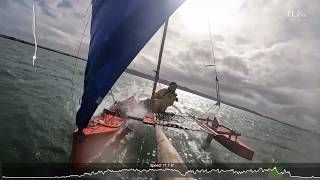 Sailau Inspired Lug Sail on my Proa and new speed record [upl. by Assirok909]