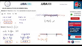 UNIDAD 01  VALOR ABSOLUTO  MATEMATICA CBC UBA XXI [upl. by Jamila]