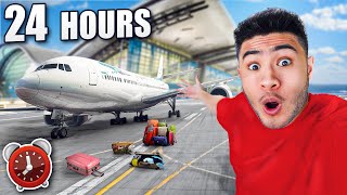 24 HOUR OVERNIGHT CHALLENGE in AIRPORT [upl. by Drofyar]