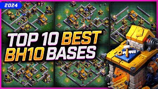 NEW BEST BH10 BASES Stage 12 😍 TOP 10 Builder Hall 10 Base Links for 2024  Clash of Clans [upl. by Nagle]