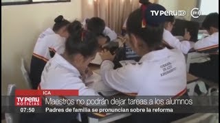 ​Ica maestros no dejarán tareas para la casa a sus alumnos [upl. by Goodwin]