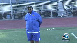 Crenshaws Robert Garrett named NFL High School Coach of the Year I ABC7 [upl. by Anneliese]