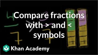 Comparing fractions with greater than and less than symbols  Fractions  PreAlgebra  Khan Academy [upl. by Holmes]