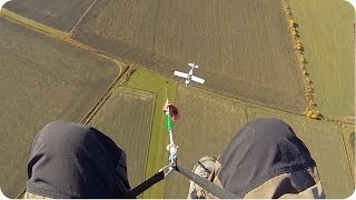 Very Close Call  Plane Just Misses Paragliders Line [upl. by Ttiwed]