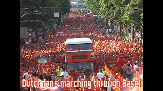 Dutch fans marching through Basel [upl. by Nay]