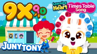 9 Times Table Song  Multiply By 9  School Songs  Multiplication Songs for Kids  JunyTony [upl. by Yatnod557]