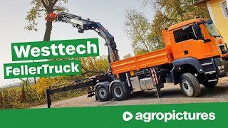 Baumfällung extrem bei der Grünland GmbH mit dem Westtech FellerTruck Fällkran [upl. by Watson130]