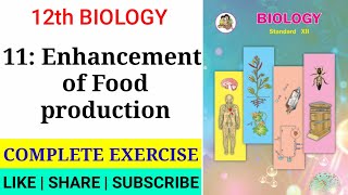 12th biology ch11 Enhancement of Food production complete exercise  Maharashtra board 202021 [upl. by Onifled351]