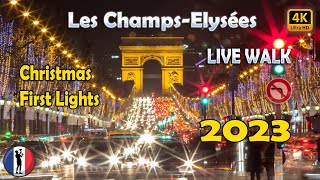 Paris Christmas lights on the Champs Elysées Live streaming 2023 [upl. by Afnin]