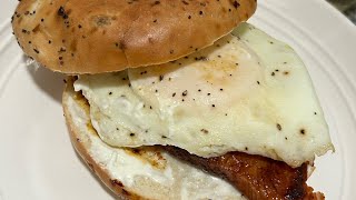 Bagel Breakfast Sandwich 🍳 [upl. by Angid]