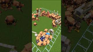 100 piglin brutes vs golems 🪓 minecraft shorts [upl. by Northrup]