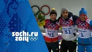 Biathlon  Mens 20km Individual  Fourcade Wins Gold  Sochi 2014 Winter Olympics [upl. by Yenttihw]