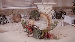 How to make a Succulent Berry and Willow Christmas Wreath [upl. by Acimahs]