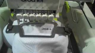 Sewing the backs and sides of caps with the Hooptech Clampin [upl. by Krasnoff]