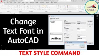 How to Change Your Text Font in AutoCAD  Text style command in AutoCAD  TEXT STYLE [upl. by Bills291]