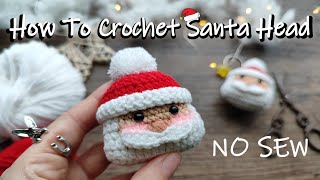 How To Crochet Santa Head Free Amigurumi Tutorial  Christmas Ornament [upl. by Nnauol]