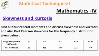 Find all four central moments and discuss skewness and kurtosis [upl. by Christye]