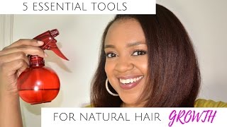 5 ESSENTIAL TOOLS FOR MAXIMUM NATURAL HAIR GROWTH  FOR NEW NATURALS  THE CURLY CLOSET [upl. by Esorbma]