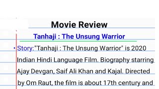 Movie Review  Film Review Writing  Tanhaji  The Unsung Warrior in English [upl. by Hanni]