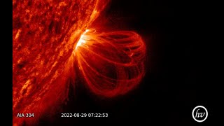 Très belle éruption solaire sur la tache solaire AR3088 entre le 28 et le 30 août 2022 [upl. by Aratahc]