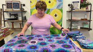 Kaffe Fassett Seed Packets Blue Quilt Kit Fussy Cutting Tutorial [upl. by Lakin451]