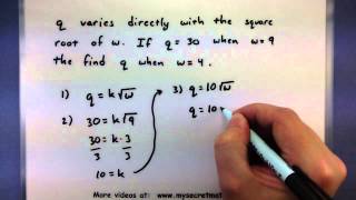 PreCalculus  Solving a direct variation problem [upl. by Hillhouse199]