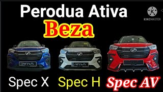 Perbezaan Perodua Ativa X H amp AV [upl. by Airemaj]