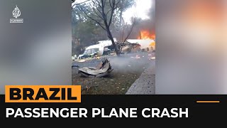 Plane with 62 on board crashes in Brazil  AJ Shorts [upl. by Adekahs]