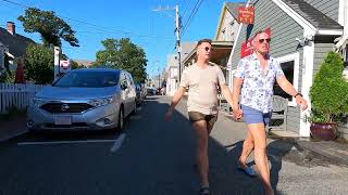 Walking on Commercial Street in Provincetown to the Boatslip Tea Dance Saturday August 6 2022 [upl. by Eitirahc]