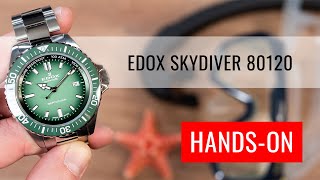 HANDSON Edox SkyDiver Neptunian Automatic 801203vmvdn1 [upl. by Gearhart]