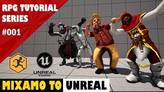 Mixamo to UE5  Mixamo animation retargeting Unreal Engine 53 Tutorial RPG001 [upl. by Oremodlab8]