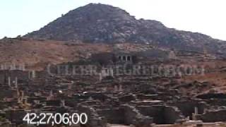 0367 Mt Kinthos and the ruins of the Greek island or Delos Greece [upl. by Ahsaeit]