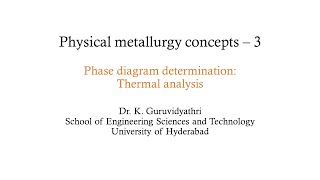 Phase Diagram Determination Thermal Analysis Physical metallurgy concepts [upl. by Ociral]