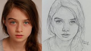 Loomis Method Portrait Drawing A StepbyStep Drawing Tutorial  One pencil drawing [upl. by Nike]