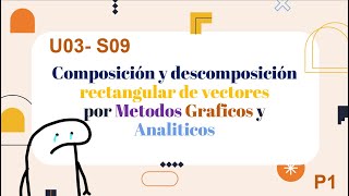 U03S09 Composición y descomposición rectangular de vectores por Metodos Graficos y Analiticos P1 [upl. by Pepe]