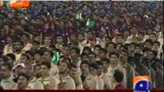 National Anthem World Record Thousands of Pakistanis sing national anthem 10202012 [upl. by Kowatch]