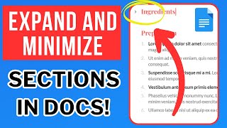 Can you minimize and expand sections google docs 2024 [upl. by Danaher]