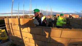 Day 4 Teaching 4 trainee Bricklayers Concrete blockwork [upl. by Neerom]